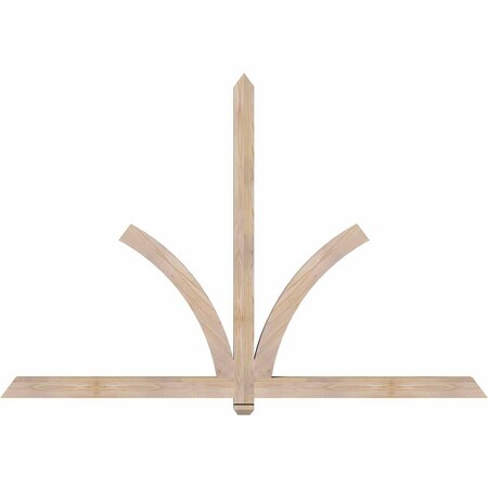 Ekena Millwork Redmond Smooth Timber Gable Bracket, Douglas Fir, 84"W x 56"H x 3 1/2"D x 3 1/2"F, 16/12 Pitch GBW084X56X0404RED00SDF